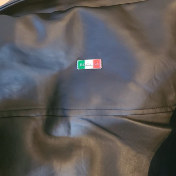 NWT Men's Black Faux Leather Motorcycle Style Jacket - Picture 9 of 9